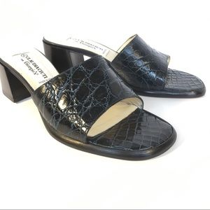 NWOB Giorgio’s of Palm Beach Navy Alligator Mules